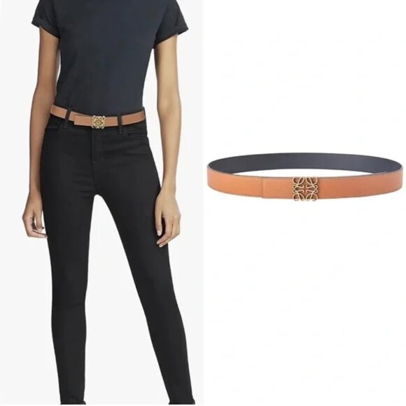 Loewe Reversible Cognac and Black Leather belt - Picture 1 of 6